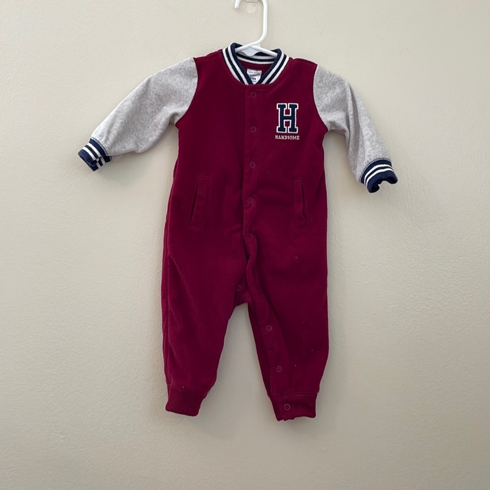 Baby boy fleece one piece pajamas